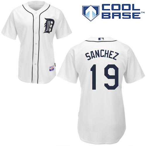 Anibal Sanchez #19 MLB Jersey-Detroit Tigers Men's Authentic Home White Cool Base Baseball Jersey